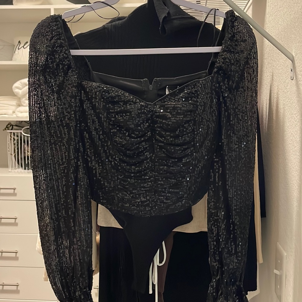 Windsor black sequin top